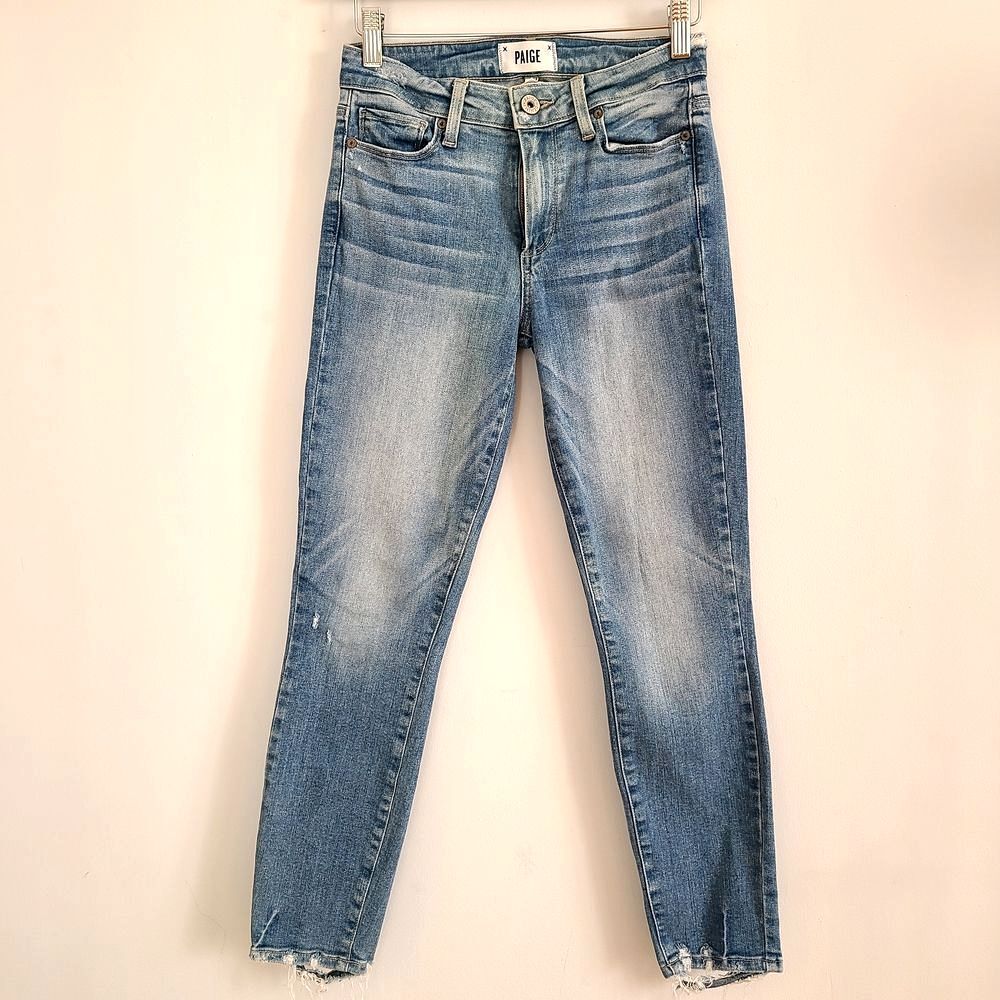Paige Hoxton Crop distress Women's Blue Jeans Size 24